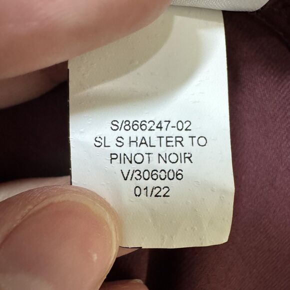 Banana Republic Top Womens Medium Pinot Noir Burgundy Halter Tie Neck Bow Back - Picture 10 of 14